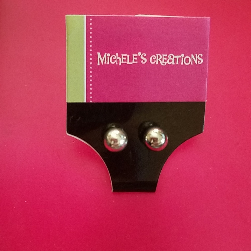Silver ball Earrings by Michele's Creations